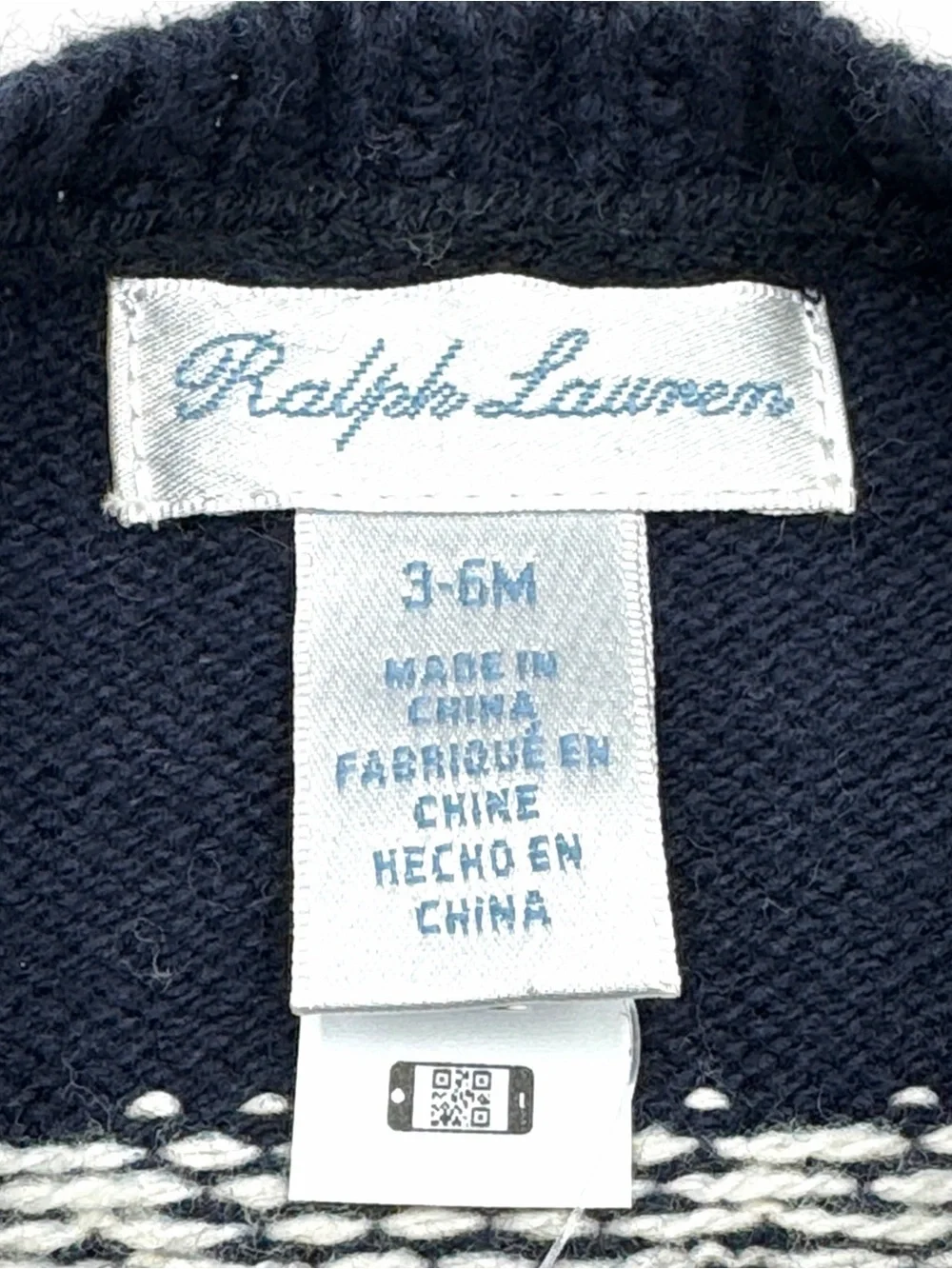 NWT Ralph Lauren Snowflake Fair Isle Cotton-Blend Cardigan Size 3M/6M